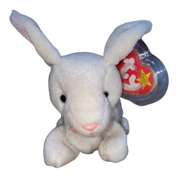 Ty Beanie Babies Nibbler Rabbit Bunny 1999 Plush Stuffed Animal Hang 5th Gen Tus - Picture 1 of 12